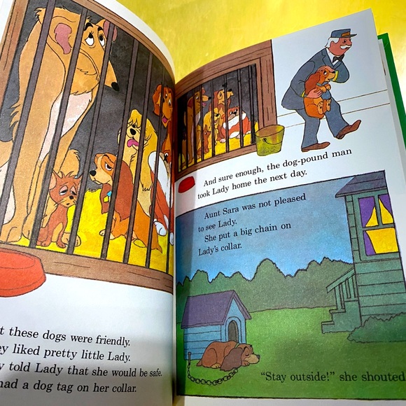 WALT DISNEY PRODUCTIONS PRESENTS LADY AND THE TRAMP VINTAGE 1981 HARDCOVER BOOK - Picture 5 of 13